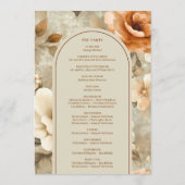 Bohemian Chic Terra Cotta Beige Sage Wedding Day Programmakaart (Achterkant)