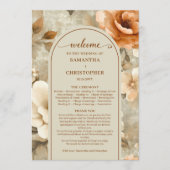 Bohemian Chic Terra Cotta Beige Sage Wedding Day Programmakaart (Voorkant)