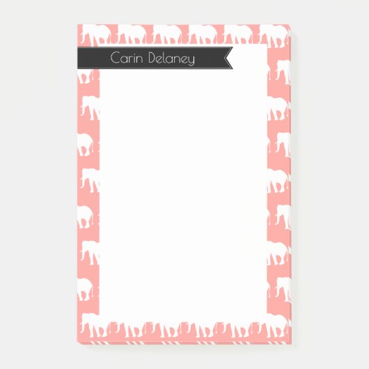 Bohemian Chic White Elephants | Gepersonaliseerd Post-it® Notes (Voorkant)