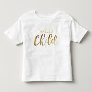 Bohemian Chic Wild Child   Tribal Gold Foil Kinder Shirts