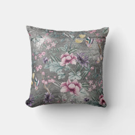 Bohemian Chinoiserie Blauwgroen Butterfly Grey Gru Kussen