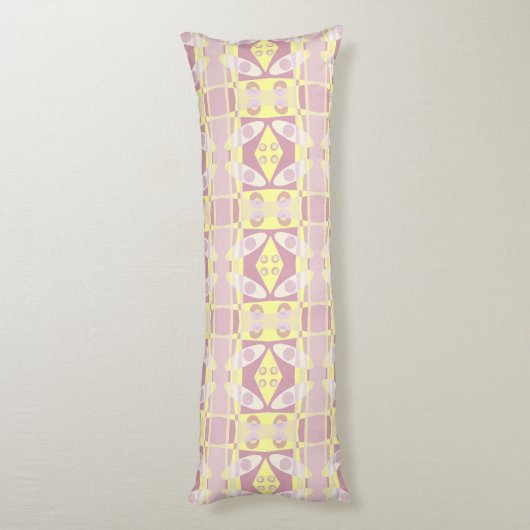 Bohemian Chintz 104 Pastel Geel Stofroze Lichaamskussen (Achterkant (Verticaal))