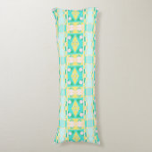 Bohemian Chintz 108 Geel Aqua Lichaamskussen (Voorkant Verticaal)