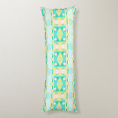 Bohemian Chintz 108 Geel Aqua Lichaamskussen (Achterkant (Verticaal))