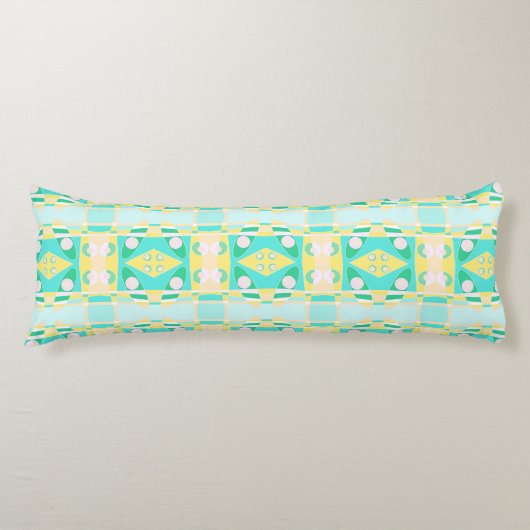 Bohemian Chintz 108 Geel Aqua Lichaamskussen (Voorkant)