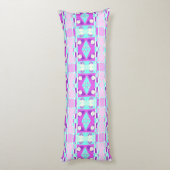 Bohemian Chintz 115 Turquoise Paarse Lichaamskussen (Achterkant (Verticaal))