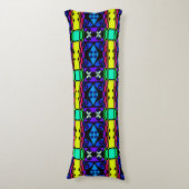 Bohemian Chintz 125 regenboog zwart Lichaamskussen (Voorkant Verticaal)