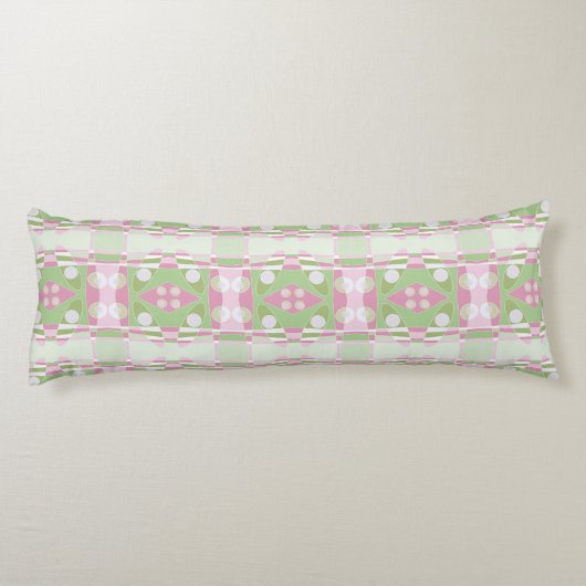 Bohemian Chintz 19 pastel groen roze wit Lichaamskussen (Achterkant)