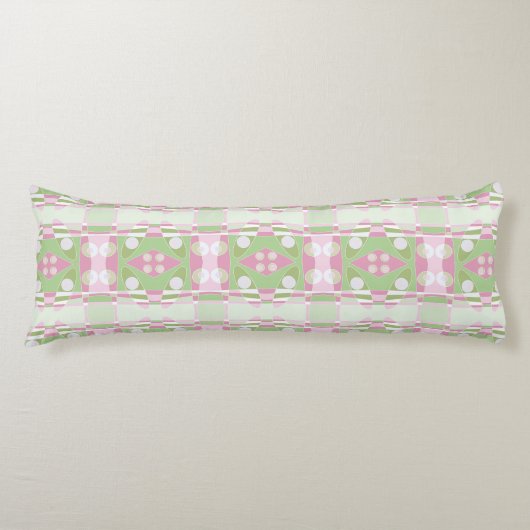 Bohemian Chintz 19 pastel groen roze wit Lichaamskussen (Voorkant)