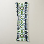 Bohemian Chintz 1 Blue Green Body Pillow Lichaamskussen (Voorkant Verticaal)