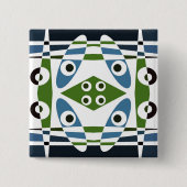 Bohemian Chintz 1 Blue Green Pin Button (Voorkant)