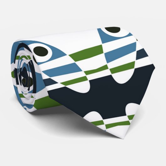 Bohemian Chintz 1 Blue Green Pin Button Stropdas (Opgerold)