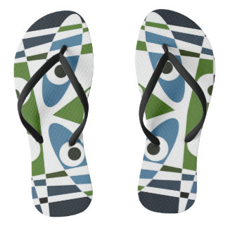 Bohemian Chintz 1 Blue Green Pin Button Teenslippers