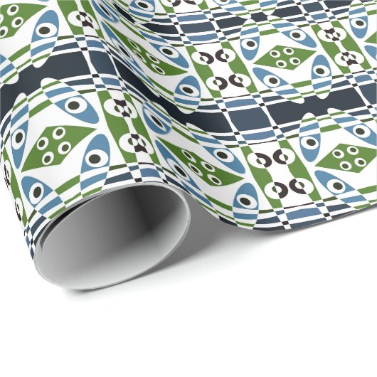 Bohemian Chintz 1 Blue Green T shirt Cadeaupapier (Rol Hoek)