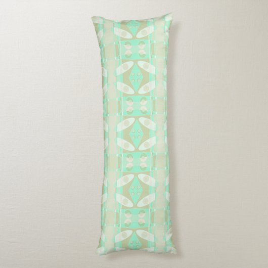Bohemian Chintz 23 Pastel Mint Spearmint Olive Lichaamskussen (Achterkant (Verticaal))