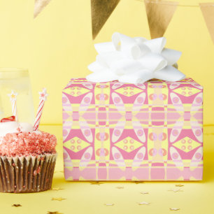 Bohemian Chintz 24 Bubblegum Roze Geel Sinaasappel Cadeaupapier
