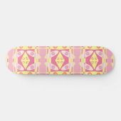 Bohemian Chintz 24 Bubblegum Roze Geel Sinaasappel Persoonlijk Skateboard (Horizontaal)