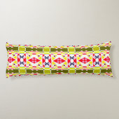 Bohemian Chintz 30 Olijfgeel Rood Lichaamskussen (Achterkant)