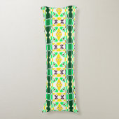 Bohemian Chintz 33 Groen Geel Lichaamskussen (Voorkant Verticaal)