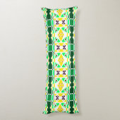 Bohemian Chintz 33 Groen Geel Lichaamskussen (Achterkant (Verticaal))