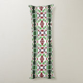 Bohemian Chintz 37 Groene Maroon Bruin Lichaamskussen (Achterkant (Verticaal))