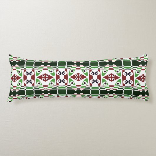 Bohemian Chintz 37 Groene Maroon Bruin Lichaamskussen (Voorkant)