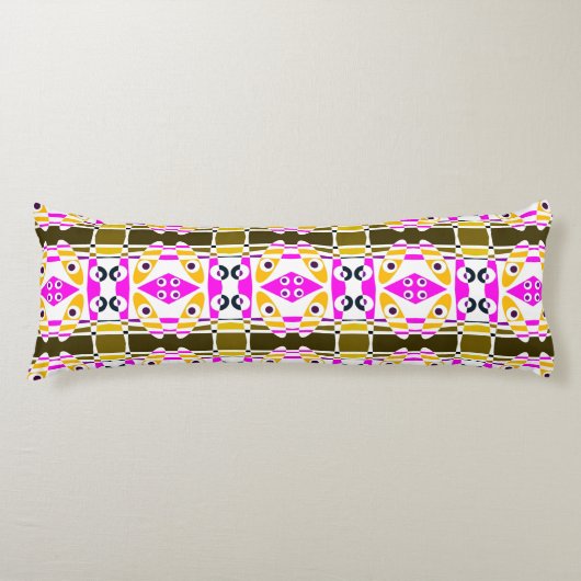 Bohemian Chintz 41 Sinaasappel Olive Fuchsia Roze Lichaamskussen (Voorkant)