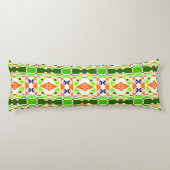 Bohemian Chintz 42 Groen Sinaasappel Lichaamskussen (Achterkant)