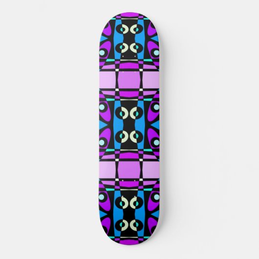 Bohemian Chintz 48 Paarse Blauw Zwart Persoonlijk Skateboard (Voorkant)