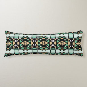 Bohemian Chintz 50 Pastel Groen Perzik Zwart Lichaamskussen