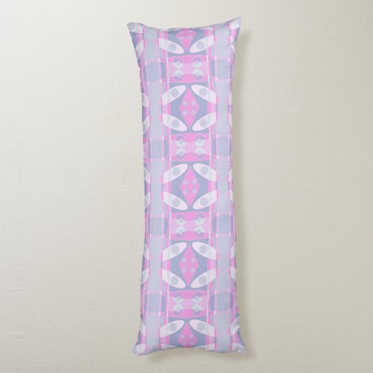 Bohemian Chintz 53 Pastel Pink Periwinkle Lichaamskussen (Achterkant (Verticaal))