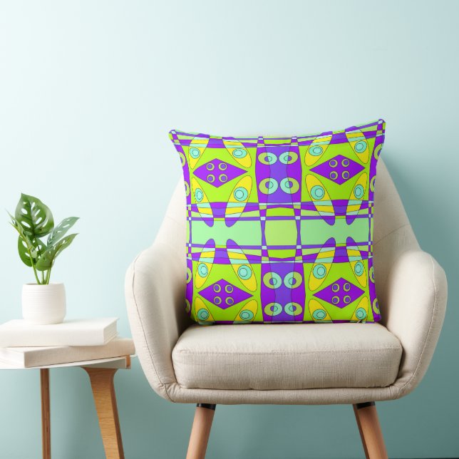 Bohemian Chintz 74 Geel Groen Paarse Kussen (Stoel)