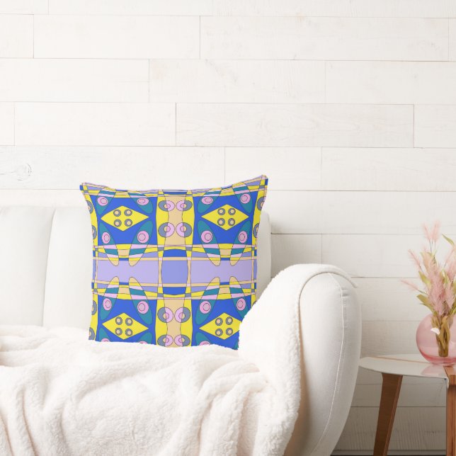Bohemian Chintz 75 geel roze blauw Kussen (Bank)
