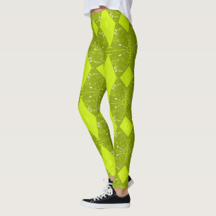 Bohemian Chintz Illustratie Groene Olijf Avocado Leggings