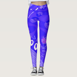 Bohemian Chintz Illustratie Indigo Leggings