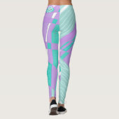 Bohemian Chintz Illustratie Lila Spearmint Wit Leggings (Achterkant)