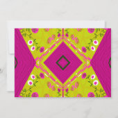 Bohemian Chintz illustratie Mosterd Fuchsia Naam Notitiekaartje (Achterkant)