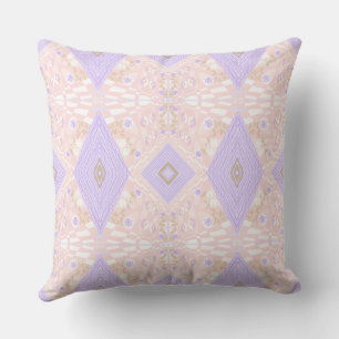 Bohemian Chintz Illustratie Pastel Roze Lavendel Kussen