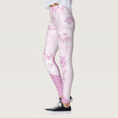 Bohemian Chintz Illustratie Pastel Roze Leggings (Links)