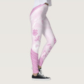 Bohemian Chintz Illustratie Pastel Roze Leggings (Rechts)