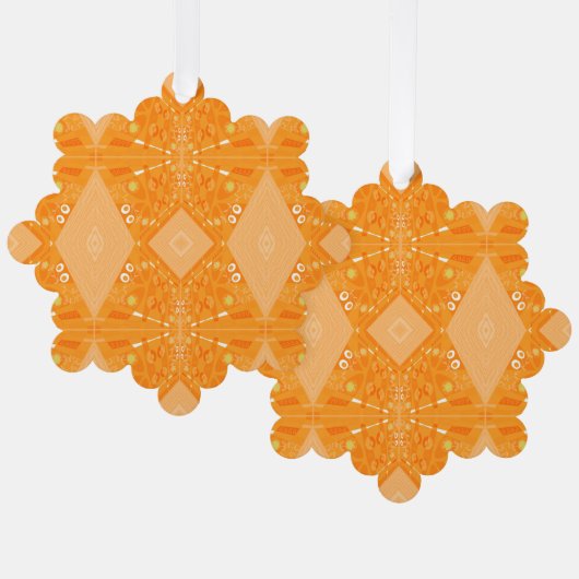 Bohemian Chintz Illustratie Pastel Sinaasappel Ornament Kaart (Voorkant / Achterkant)