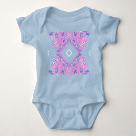 Bohemian Chintz Illustratie Roze Blauw Wit Romper