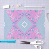 Bohemian Chintz Illustratie Roze Blauw Wit Tissuepapier (Craft)