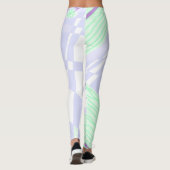 Bohemian Chintz illustratiepastel Paarse groen Leggings (Achterkant)