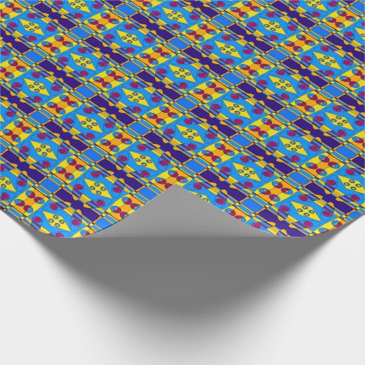 Bohemian Chintz Yellow Cyan Magenta Oranje Cadeaupapier (Hoek)