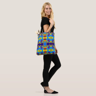Bohemian Chintz Yellow Cyan Magenta Oranje Tote Bag