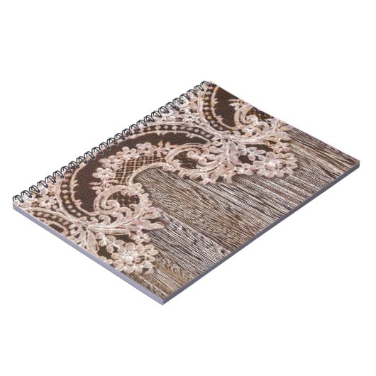 Bohemian chique western land hout bloemenkant notitieboek (Linkerzijde)