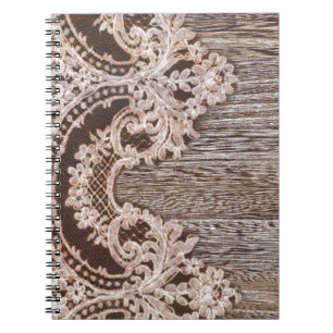 Bohemian chique western land hout bloemenkant notitieboek