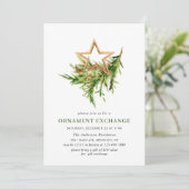 Bohemian Christmas Ornament Exchange Party Kaart (Staand voorkant)