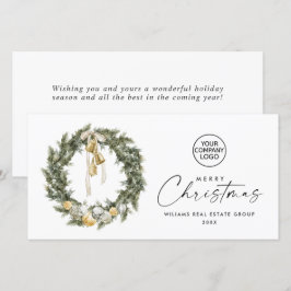 Bohemian Christmas Wreath Corporate Groet Feestdagenkaart